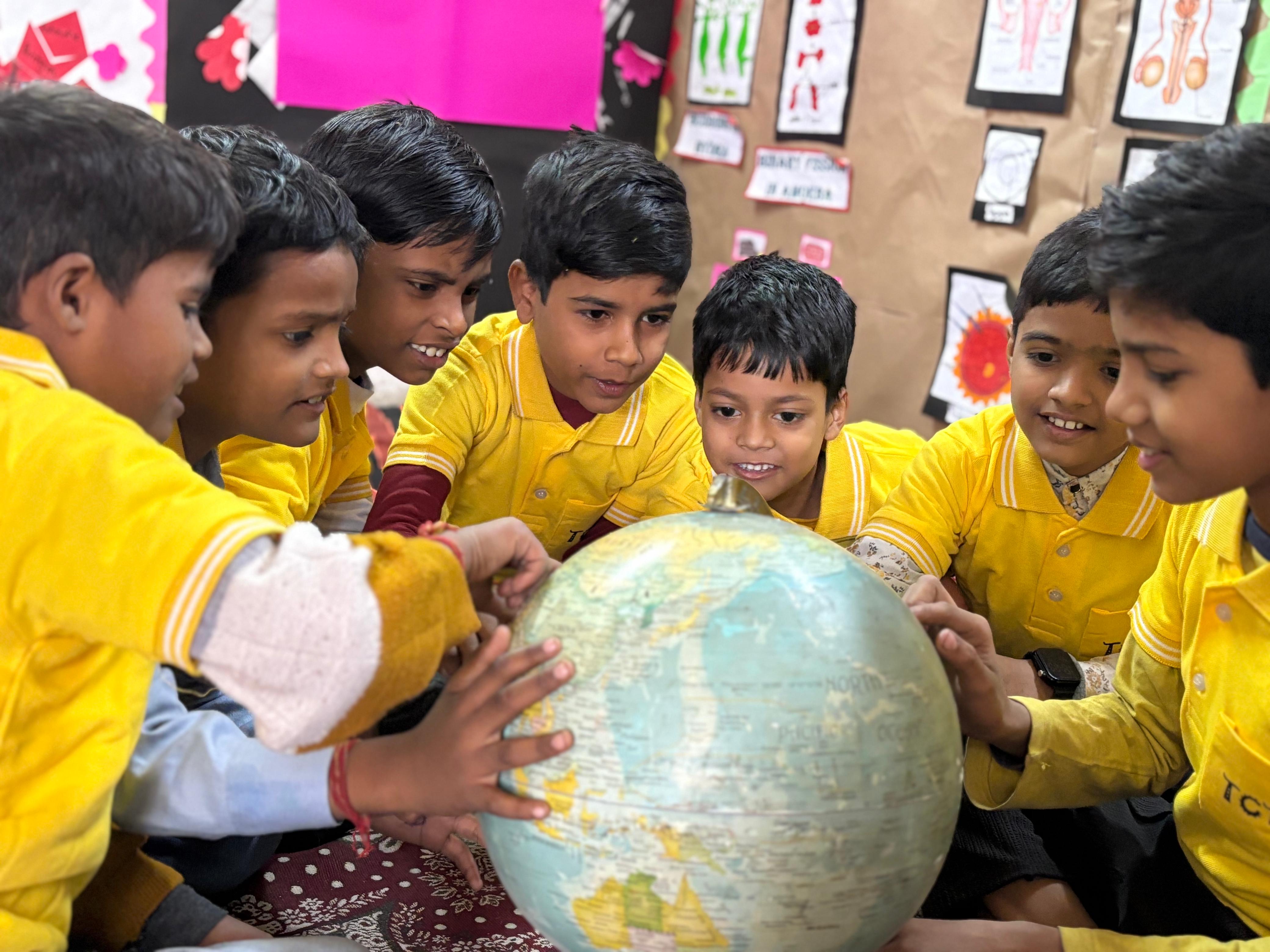 Children happily learning